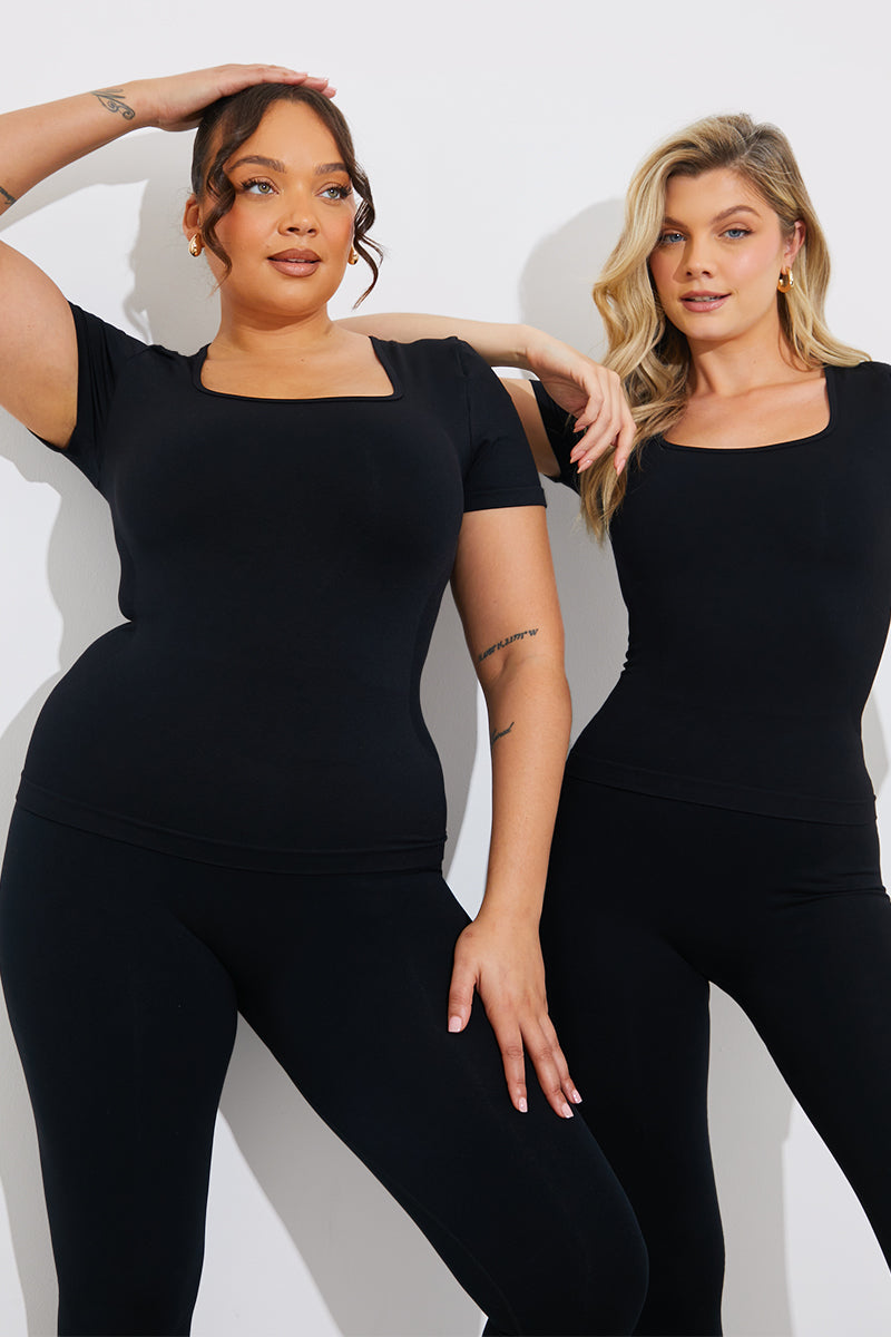 Seamless Square Neck Snatched Shapewear Top