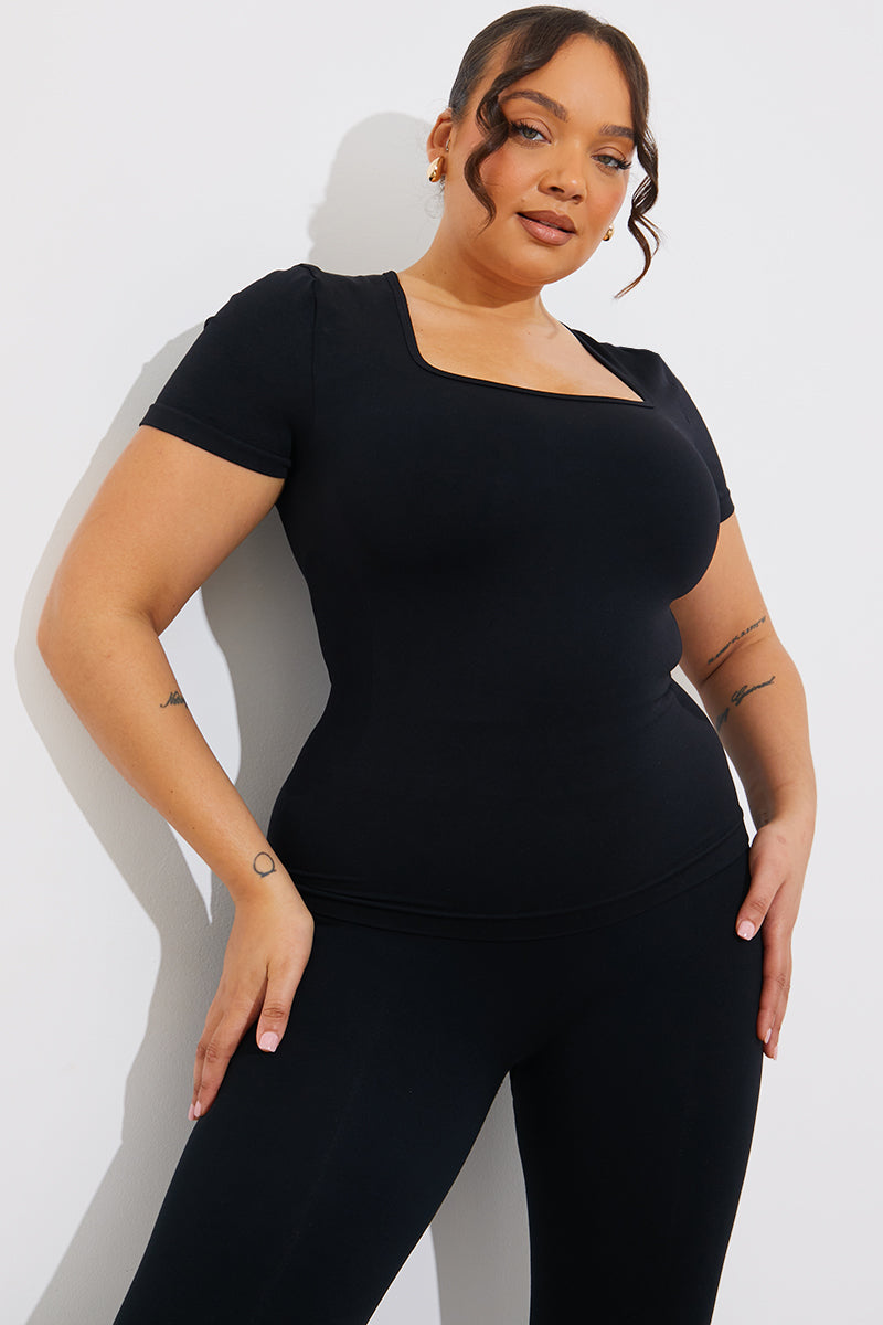 Seamless Square Neck Snatched Shapewear Top