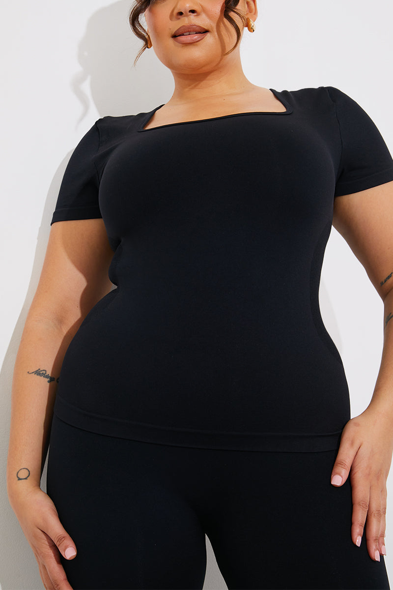 Seamless Square Neck Snatched Shapewear Top