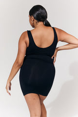 Seamless Plunge Neck Snatched Shapewear Mini Dress