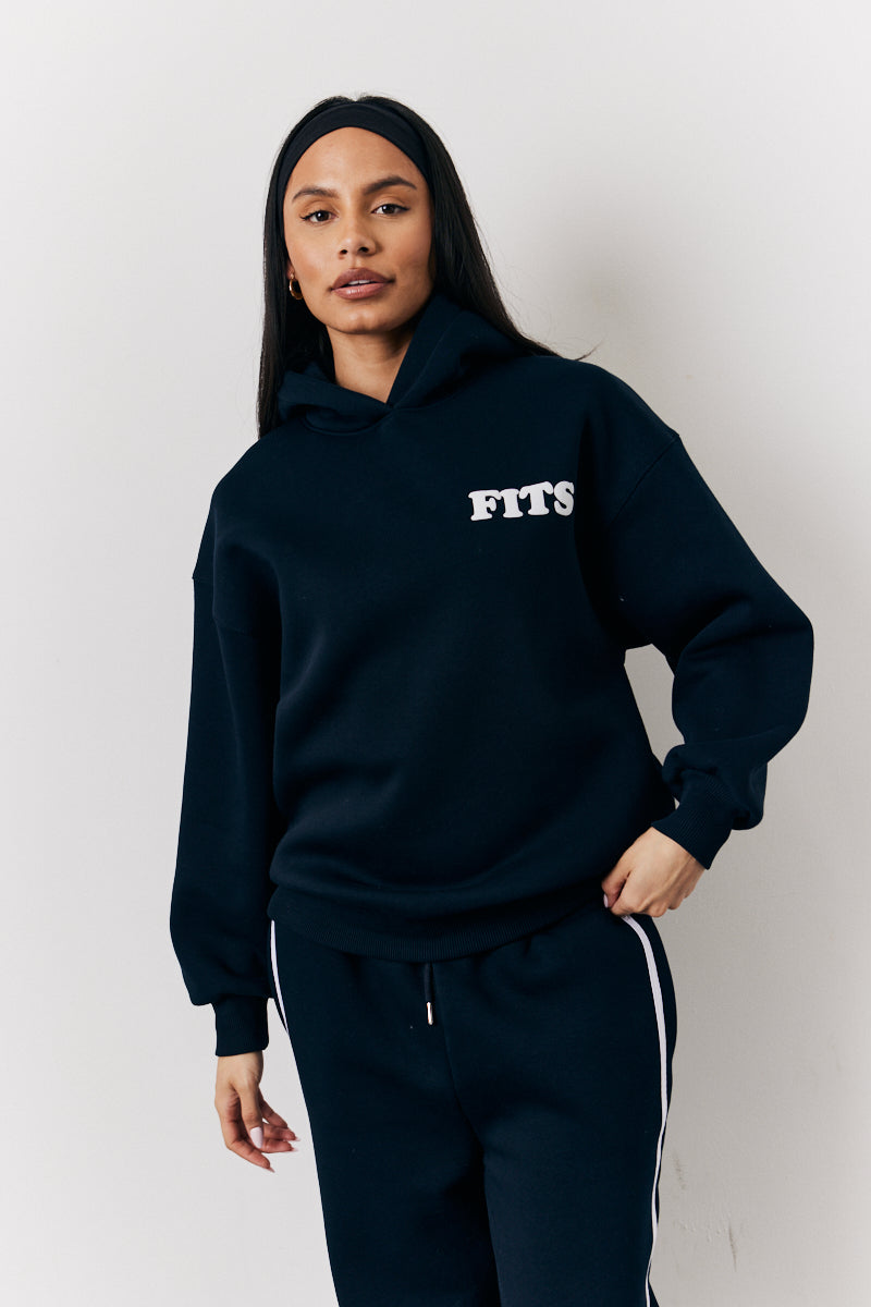 Navy Fits Bubble Print Co-Ord Hoodie