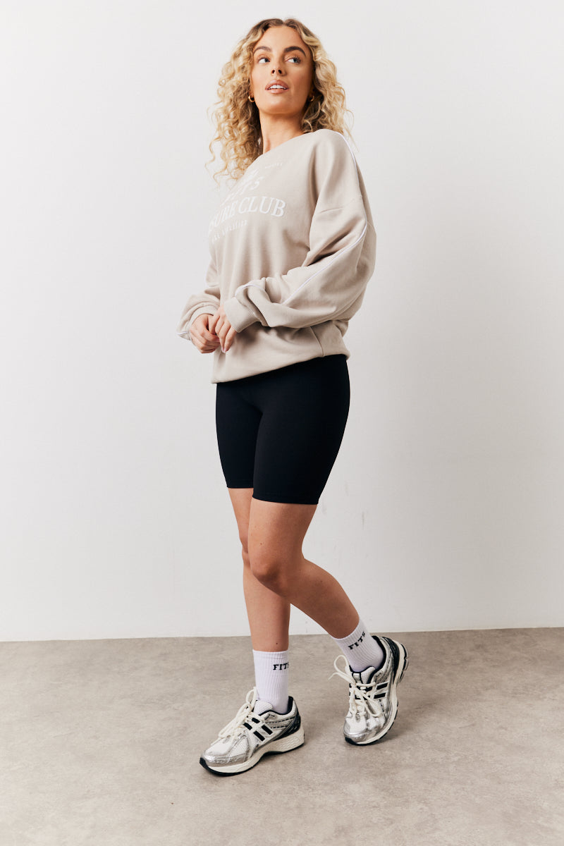 Stone Fits Leisure Club Graphic Oversized Sweatshirt