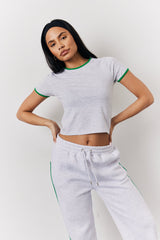 Grey Marl Fits 90's Crew Neck T Shirt