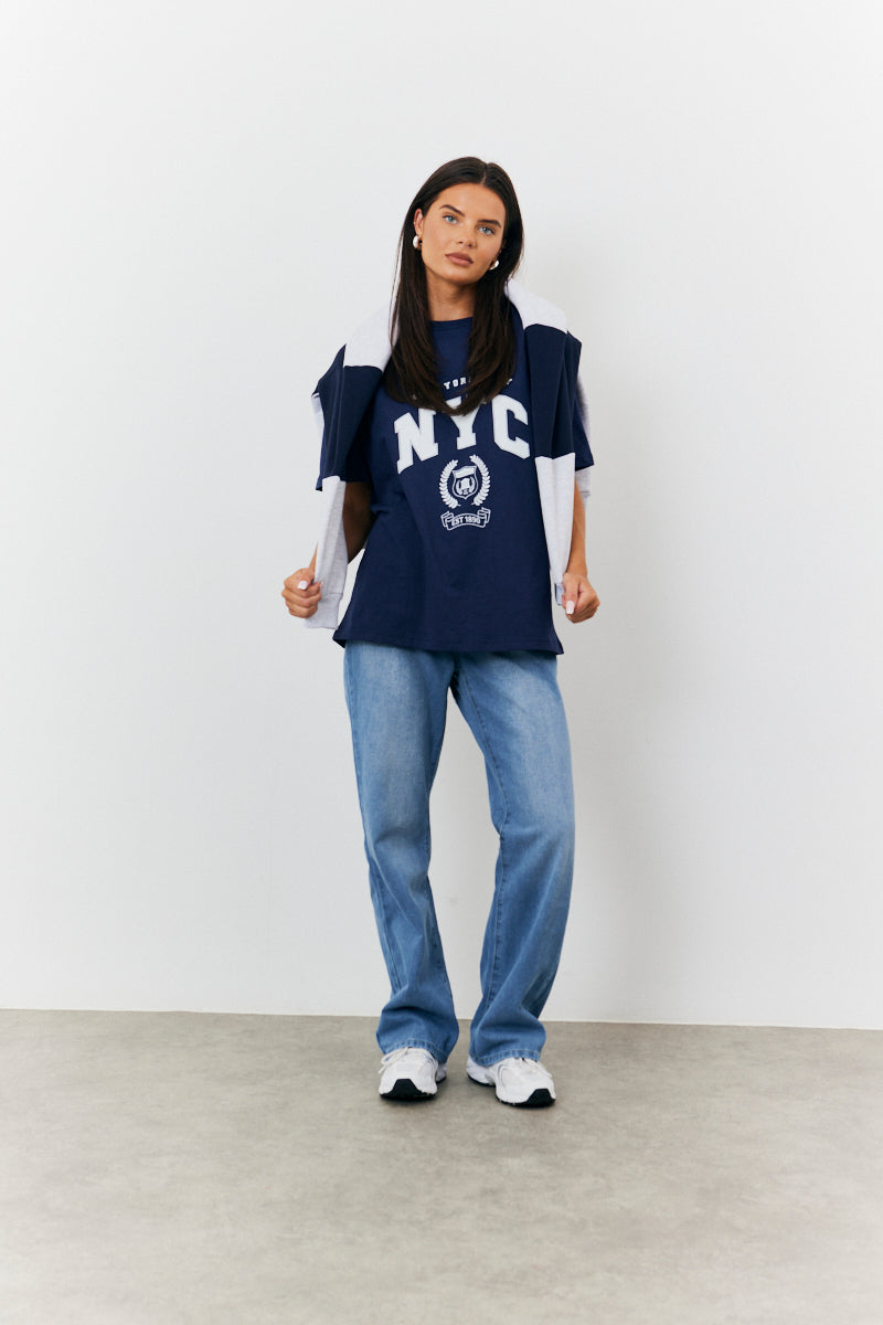NYC Printed Graphic Varsity T-Shirt