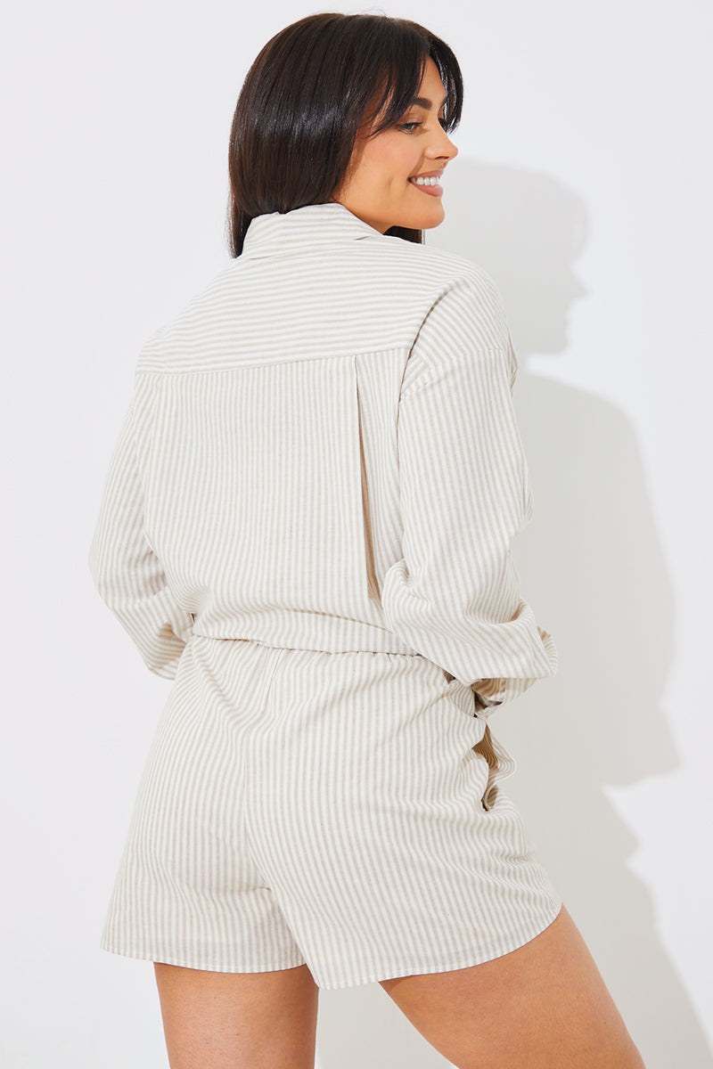 Striped Elasticated Waist Shorts