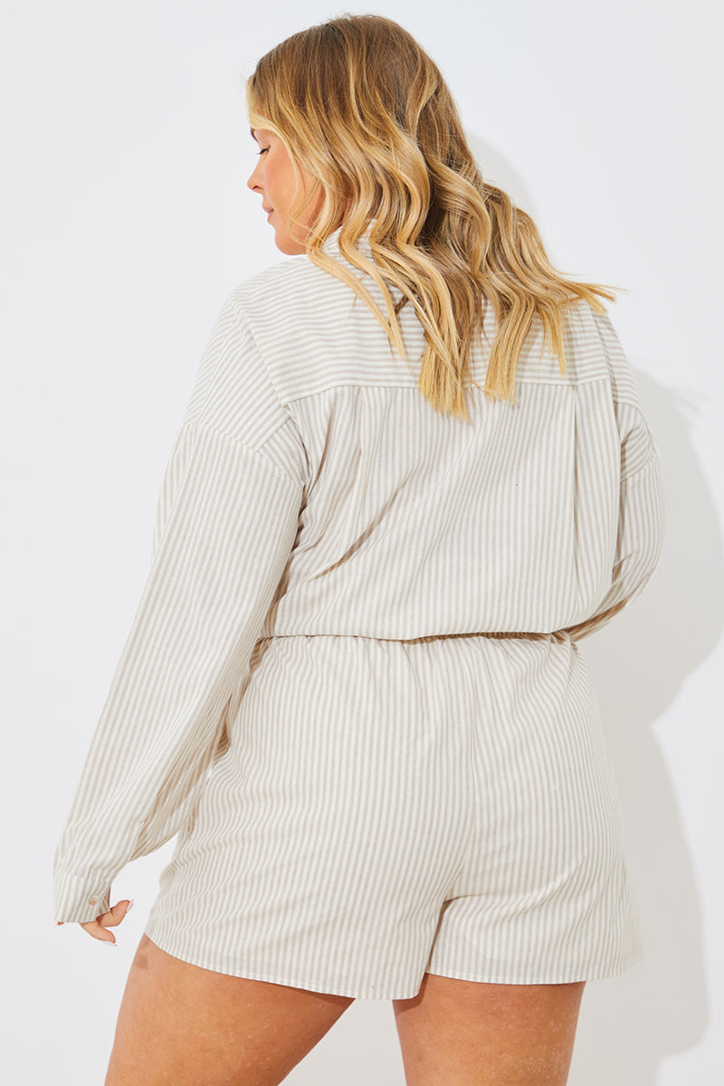 Striped Elasticated Waist Shorts