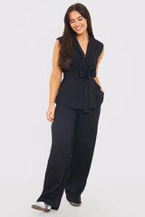 Textured Wide Leg Co-Ord Trousers