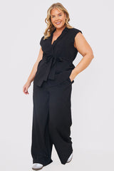 Textured Wide Leg Co-Ord Trousers