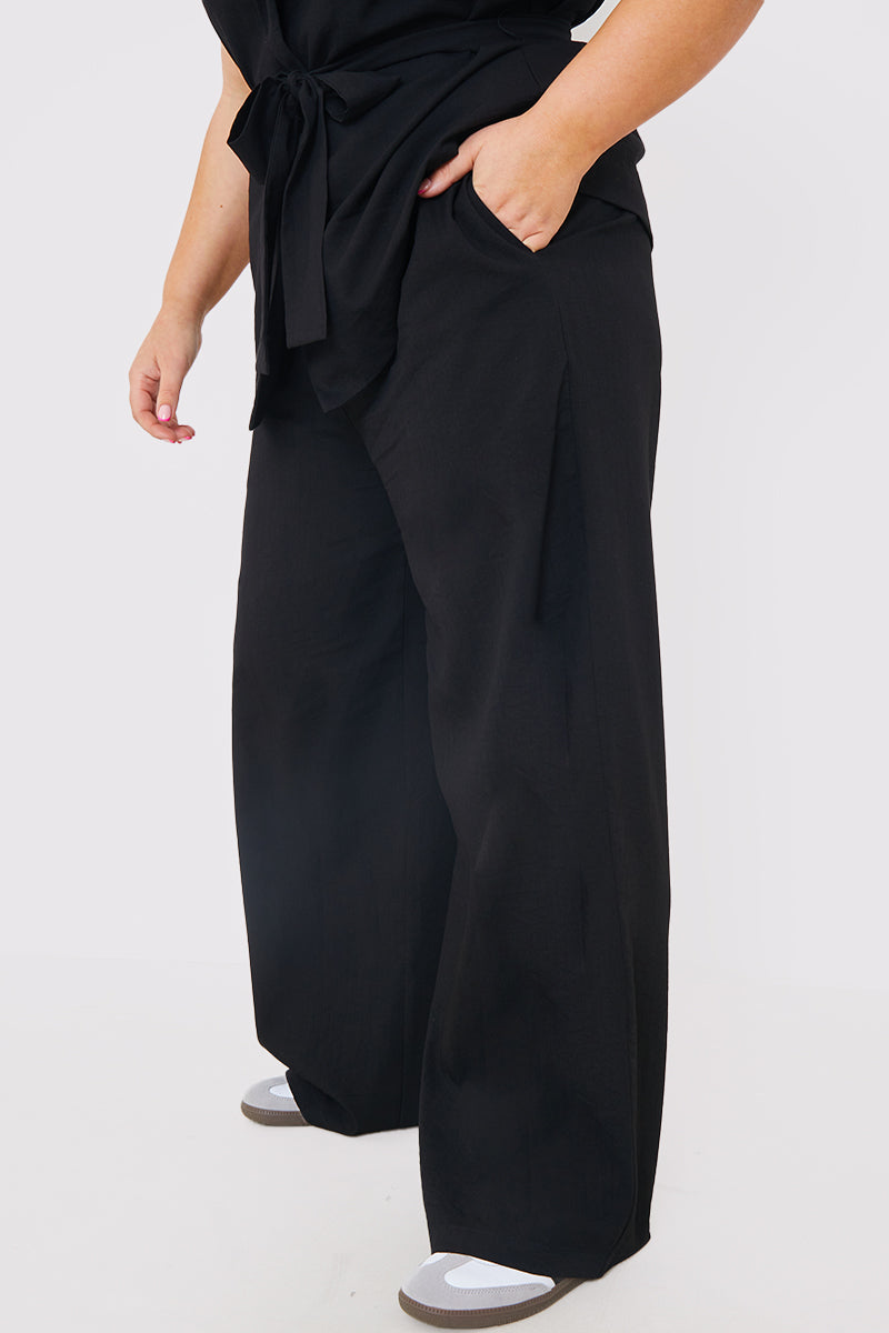 Textured Wide Leg Co-Ord Trousers
