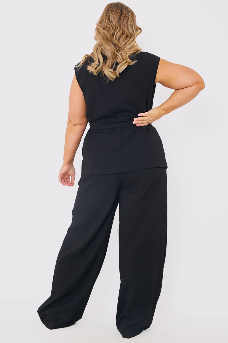 Textured Wide Leg Co-Ord Trousers