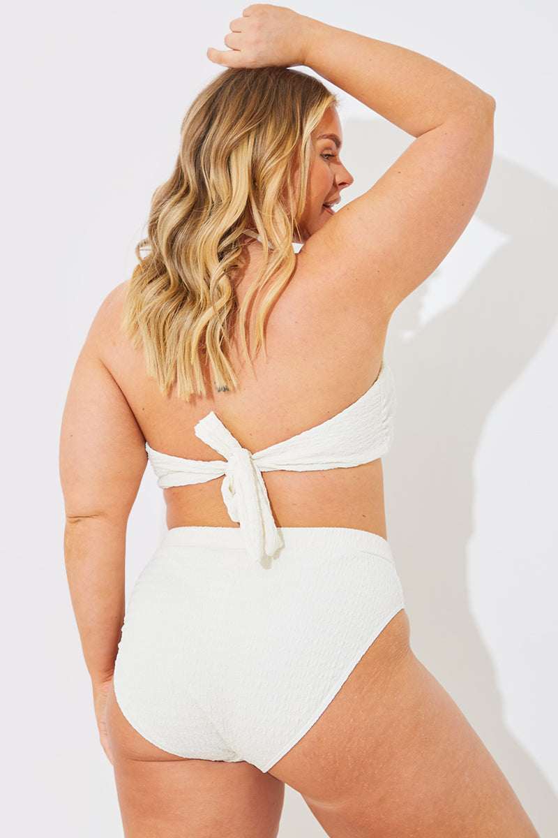 Textured Corsage Halterneck Bikini Top
