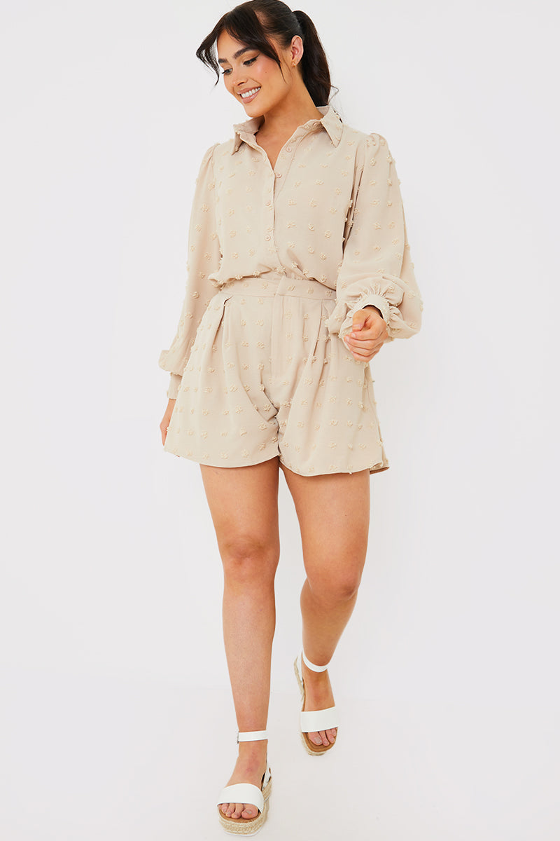 Textured Dobby Detail Co-Ord Shorts