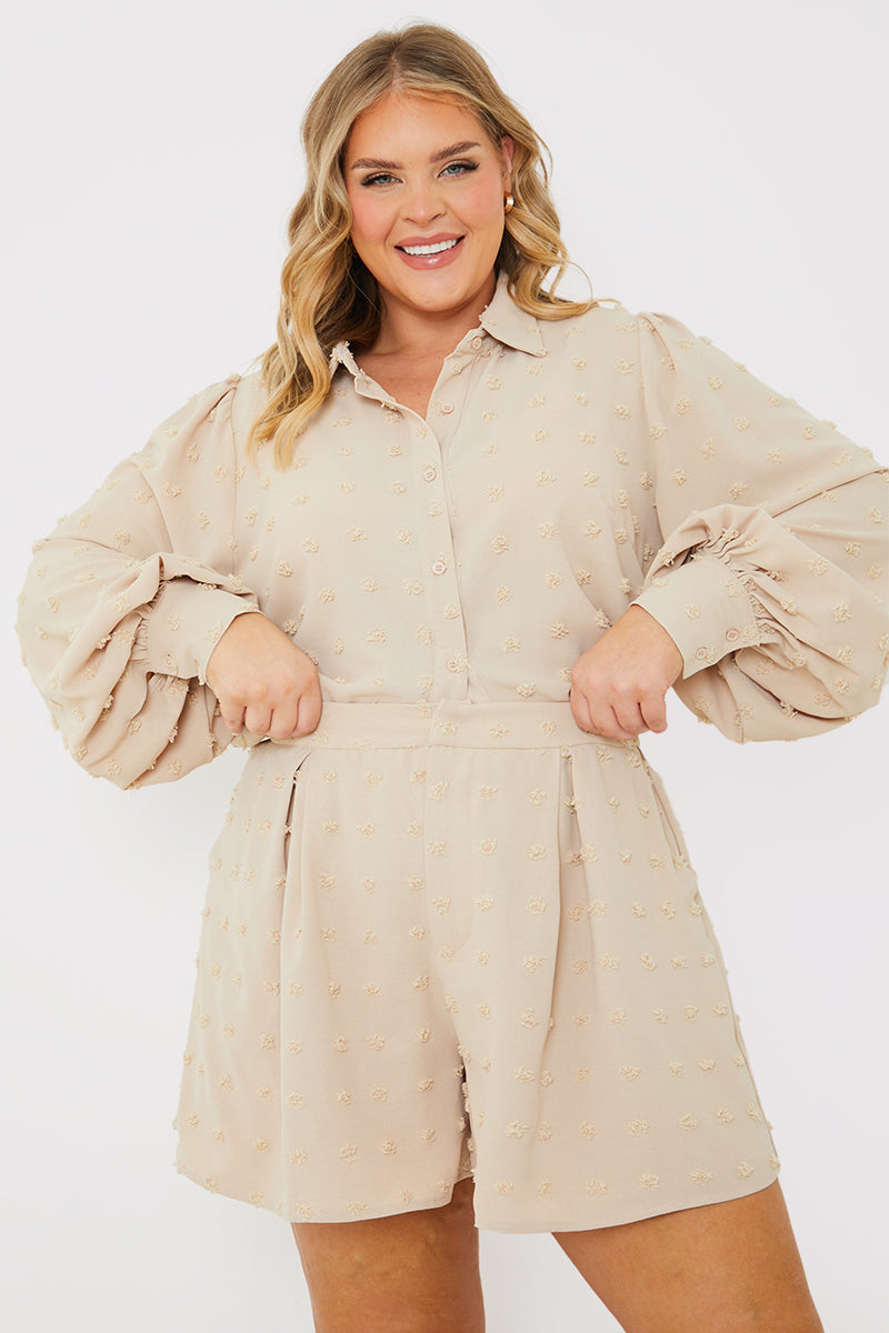 Textured Dobby Detail Co-Ord Shorts