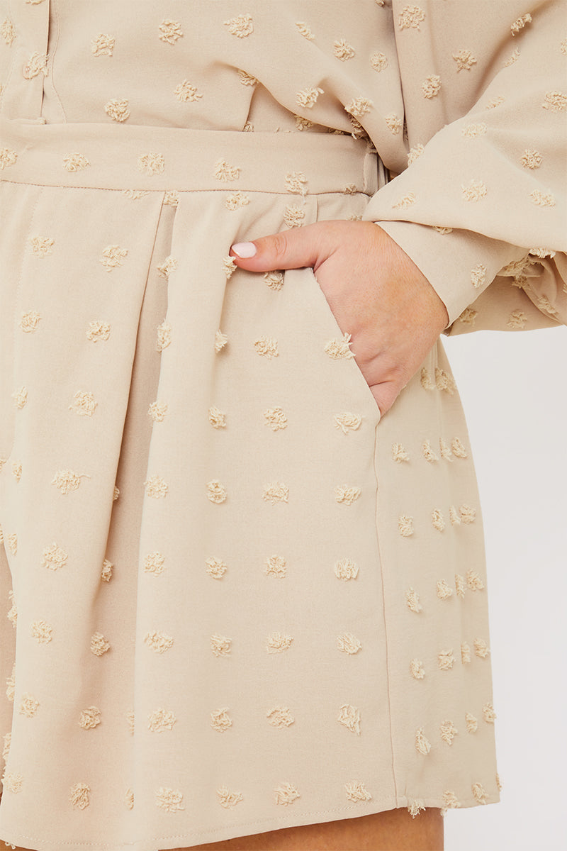 Textured Dobby Detail Co-Ord Shorts