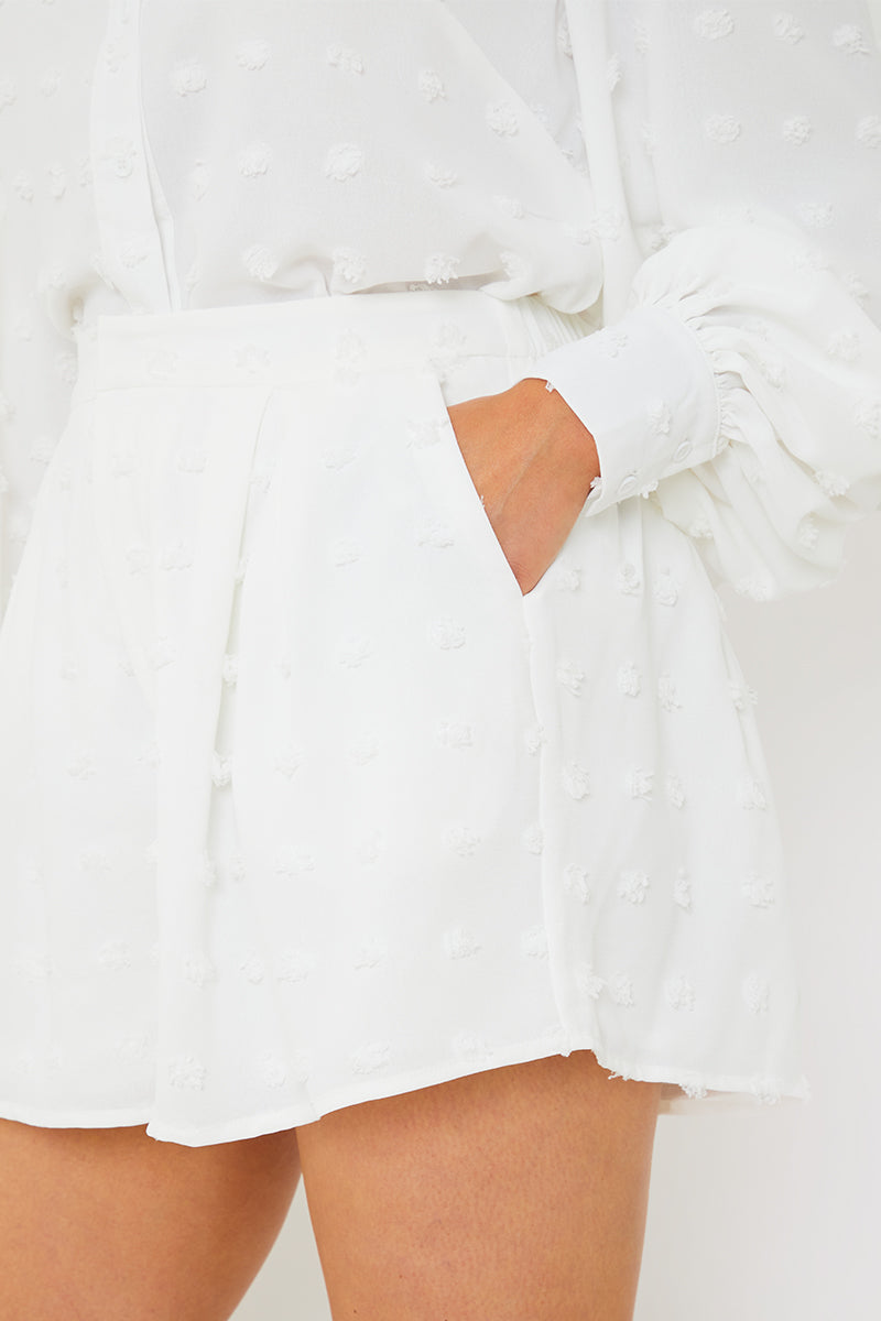 Textured Dobby Detail Co-ord Shorts