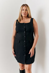 Tailored Button Through Mini Dress