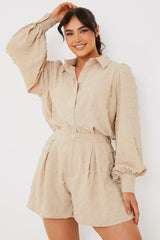 Textured Dobby Detail Co-Ord Shirt