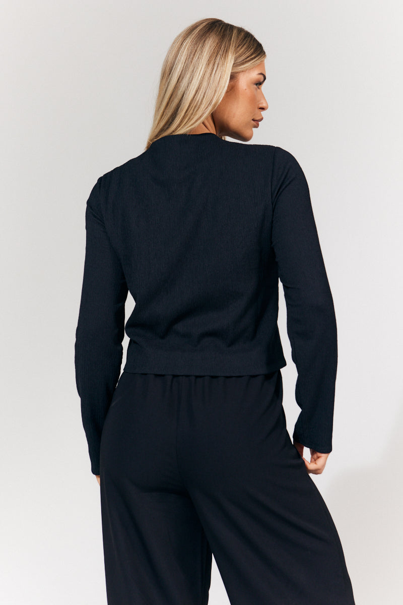 Tie Front Contrast Bow Top
