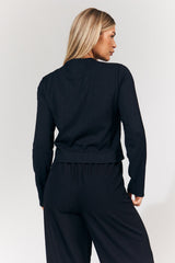 Tie Front Contrast Bow Top