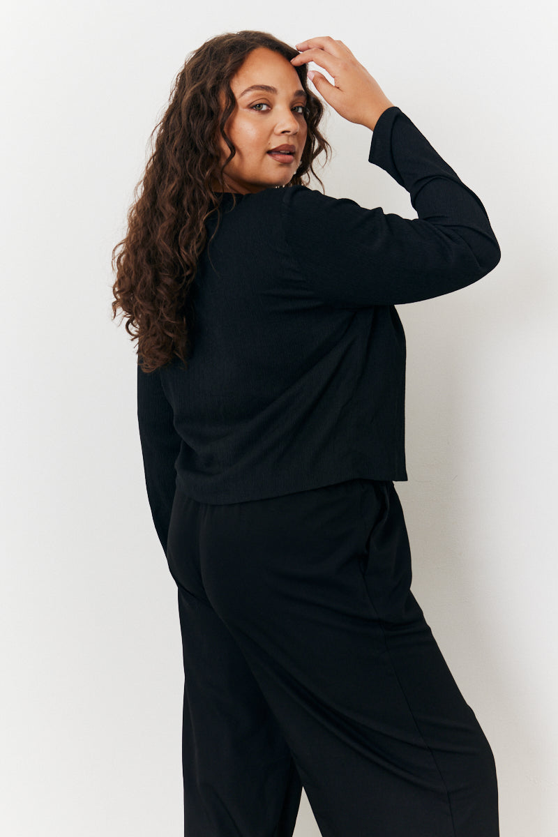 Tie Front Contrast Bow Top
