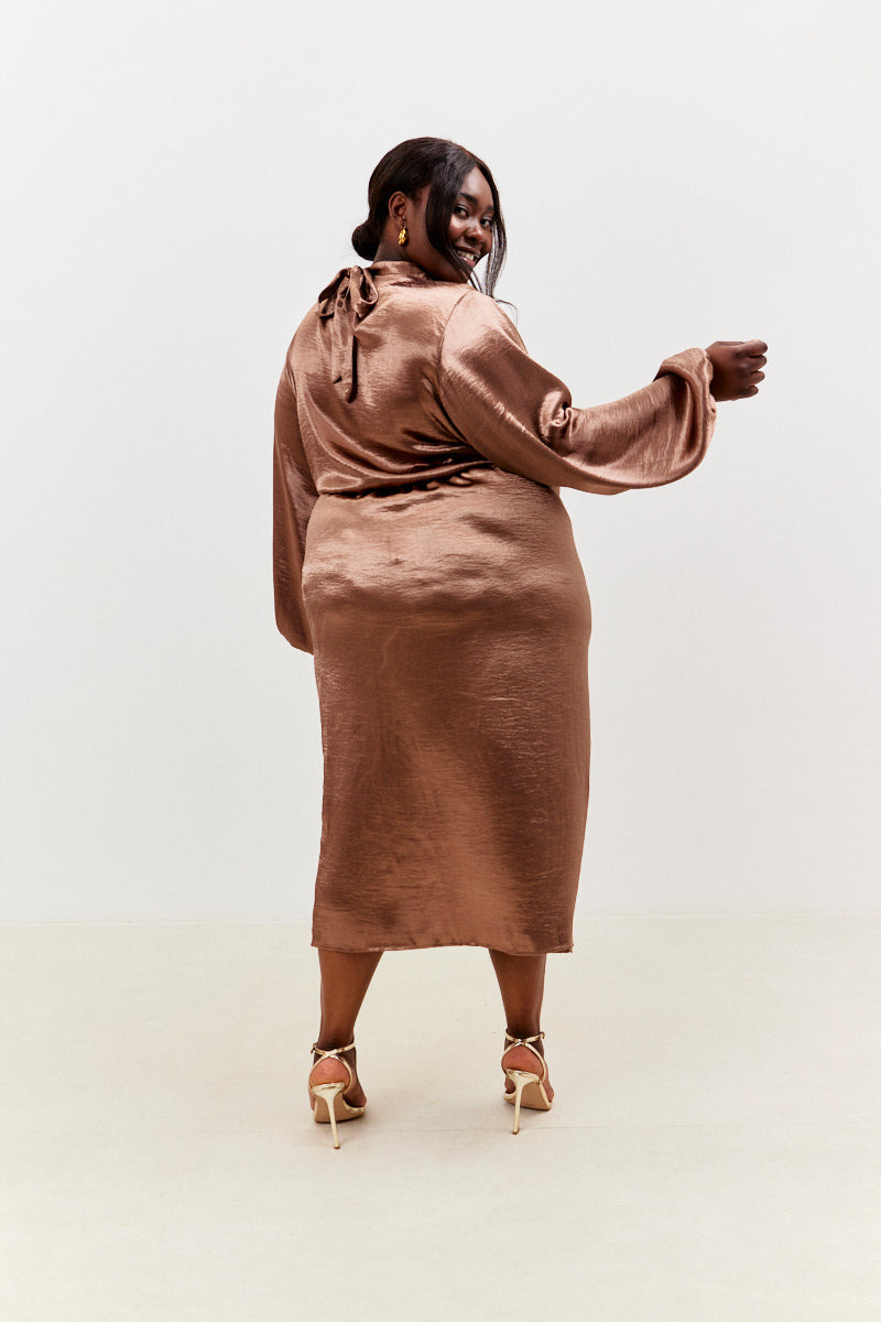Satin Drape Co-Ord Midi Skirt