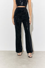 Velvet Sequin Fit and Flare Co-Ord Trouser