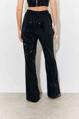 Velvet Sequin Fit and Flare Co-Ord Trouser