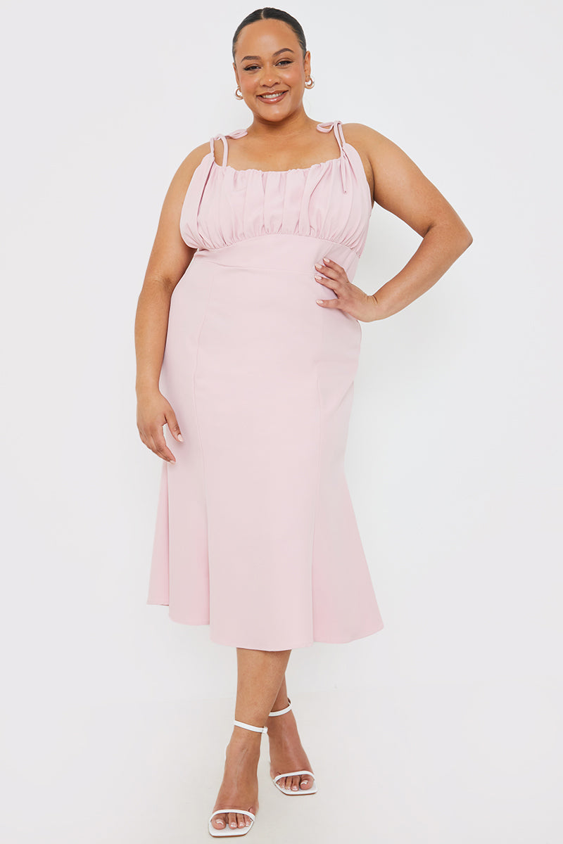 Gathered Bust Midi Dress