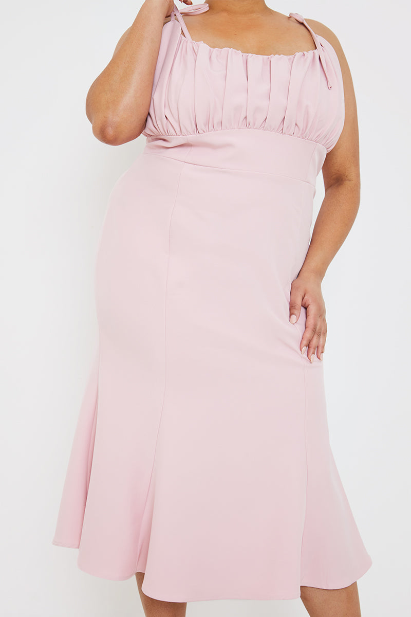 Gathered Bust Midi Dress