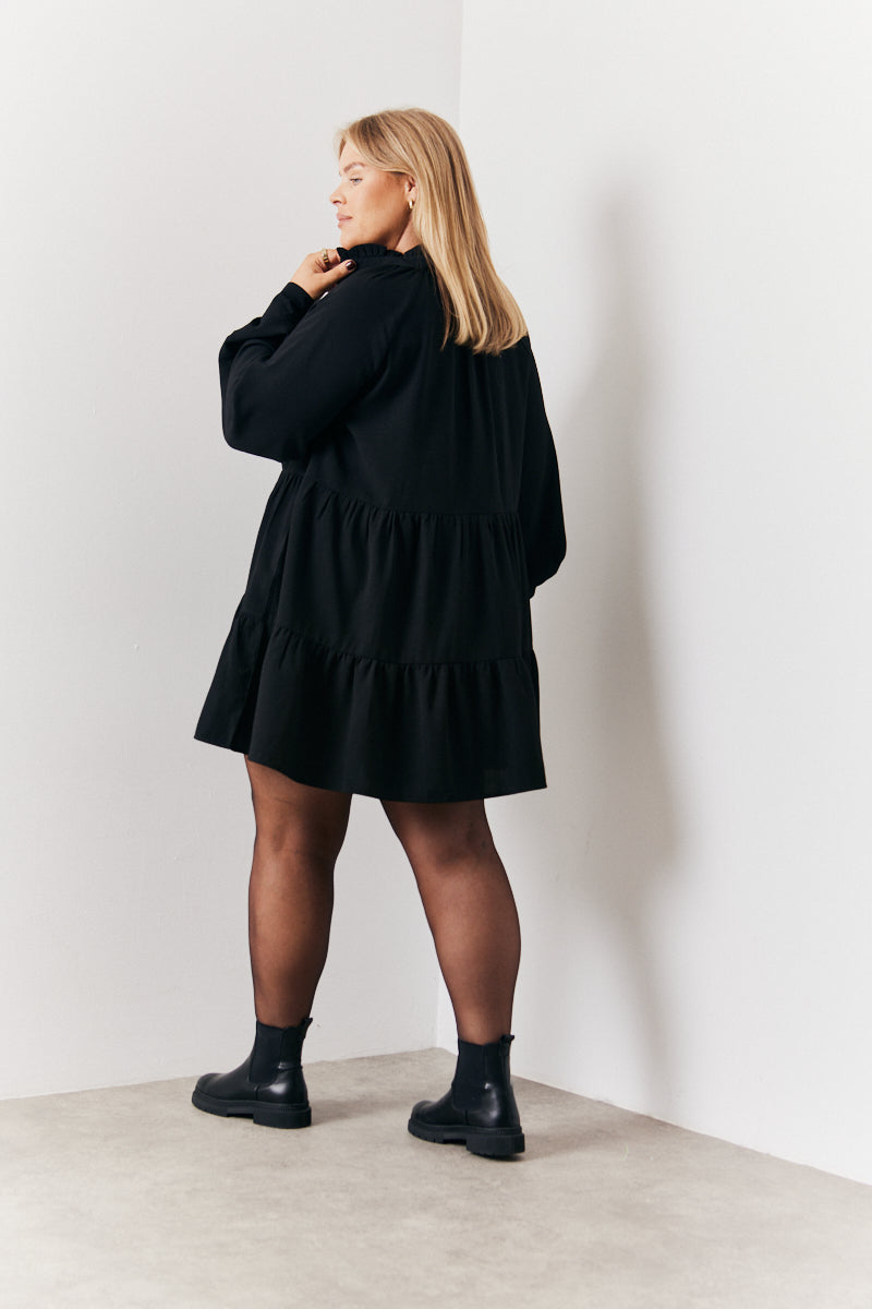 Wrap Front V-Neck Smock Dress