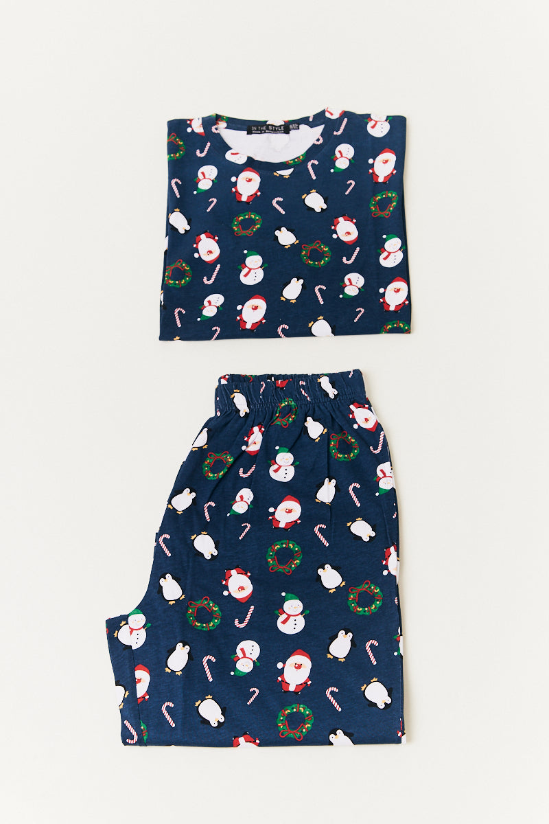 Mens Festive Print Matching Family Pyjama Set
