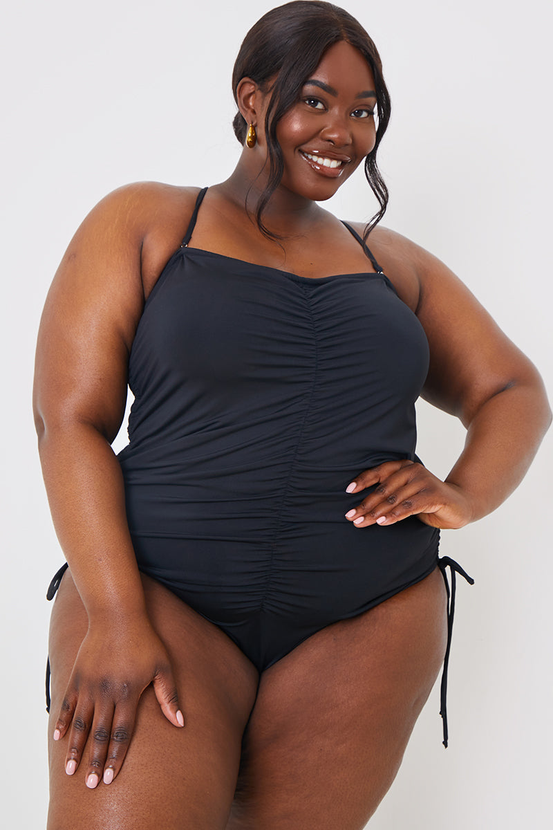 Control Ruched Tie Side Swimsuit