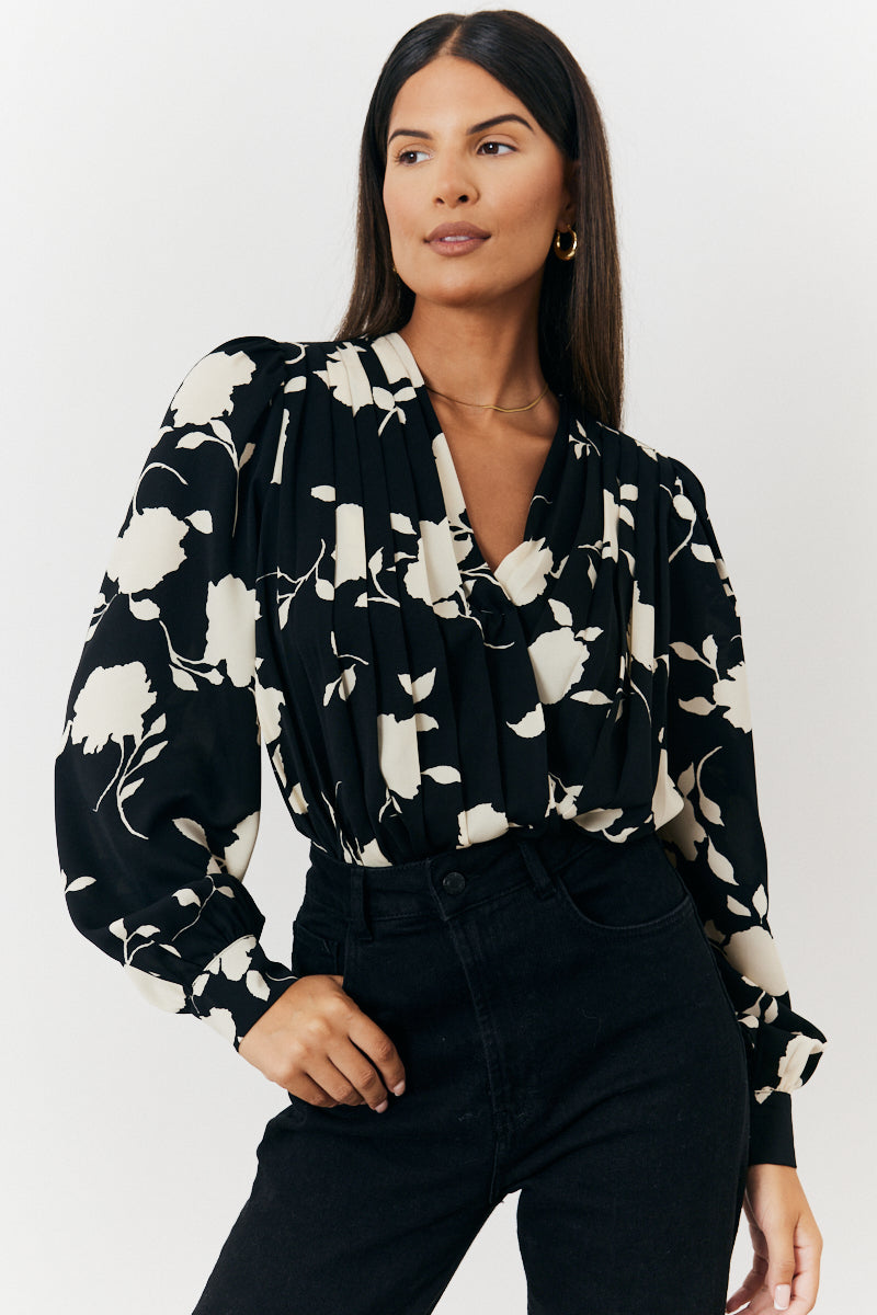 Floral Wrap Bodysuit