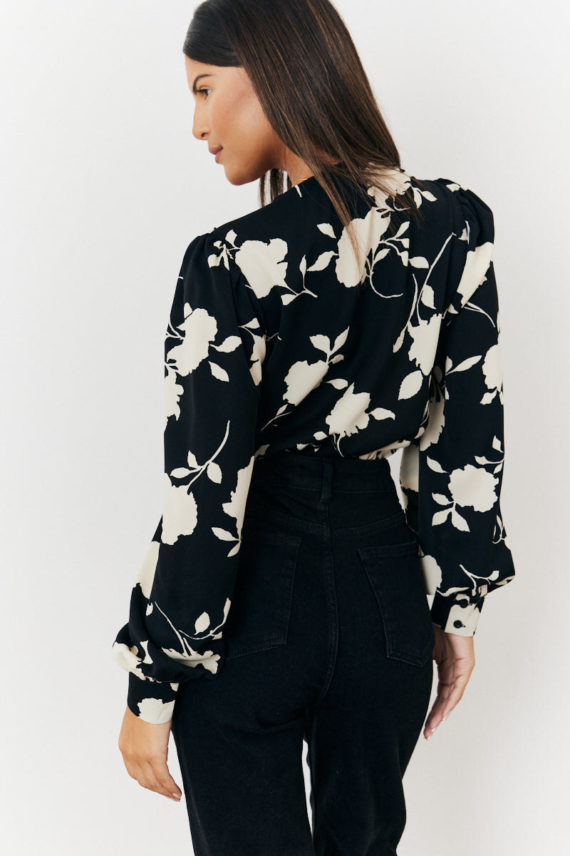 Floral Wrap Bodysuit
