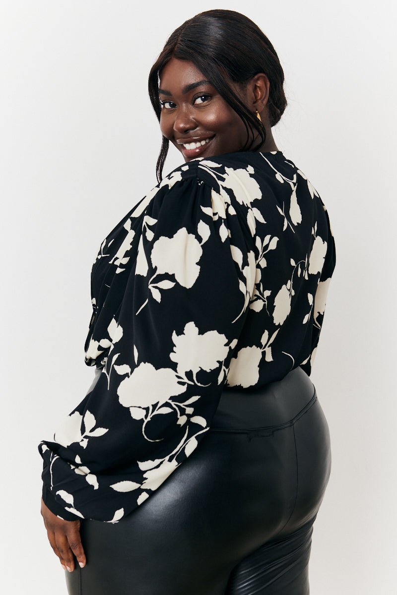 Floral Wrap Bodysuit