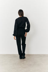 Jacquard Balloon Sleeve Bodysuit