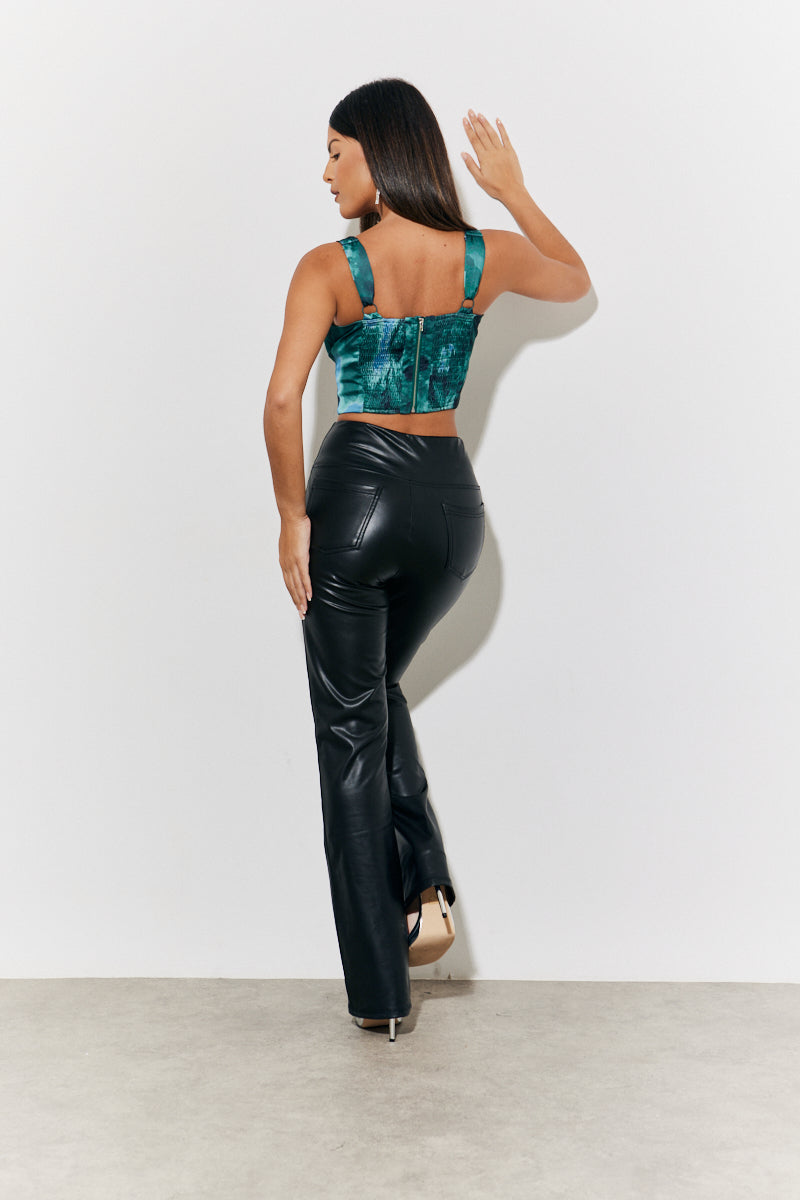 Printed Satin Corset