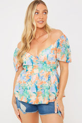 Floral Wrap Blouse