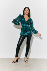 Ruched Printed Blouse