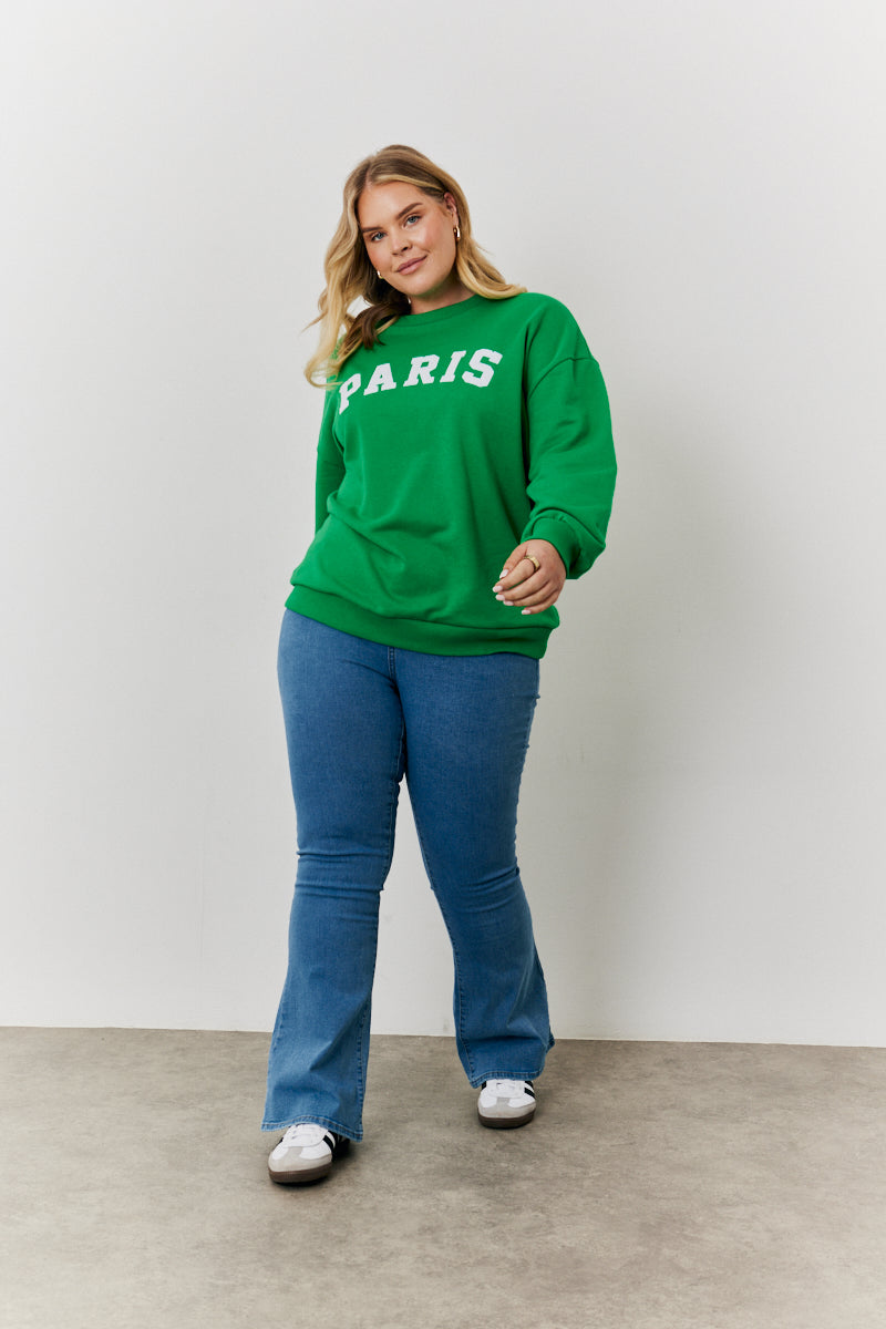 Paris Embroidered Slogan Sweatshirt
