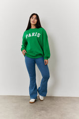 Paris Embroidered Slogan Sweatshirt