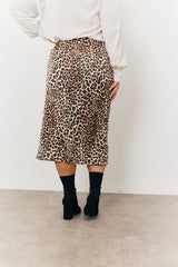 Leopard Wrap Midi Skirt