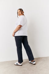 Washed Black Straight Leg Jeans