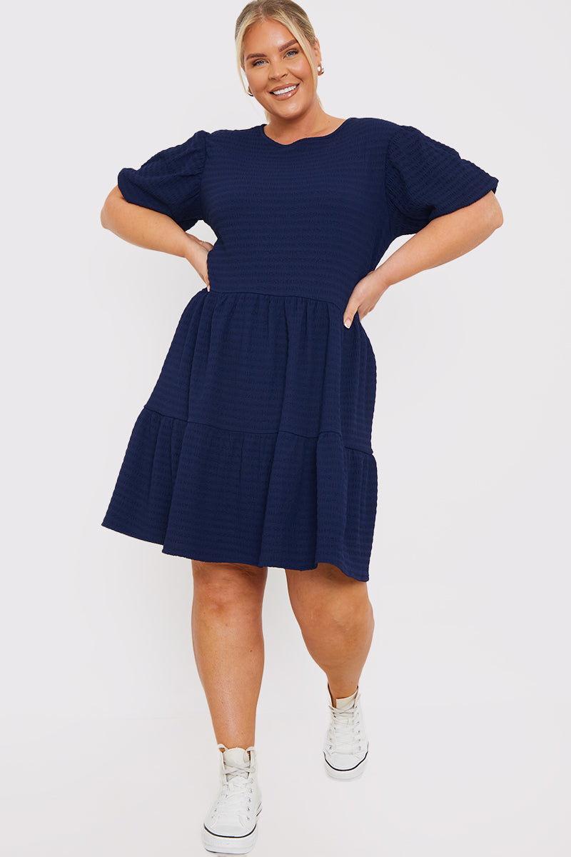Textured Seersucker Smock Dress