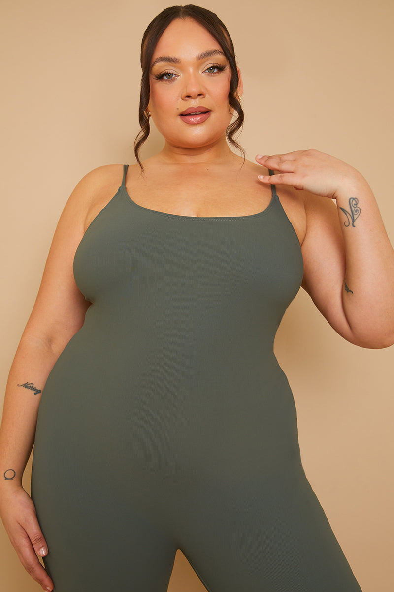 Built-In Bra Strappy Sculpt and Control Unitard