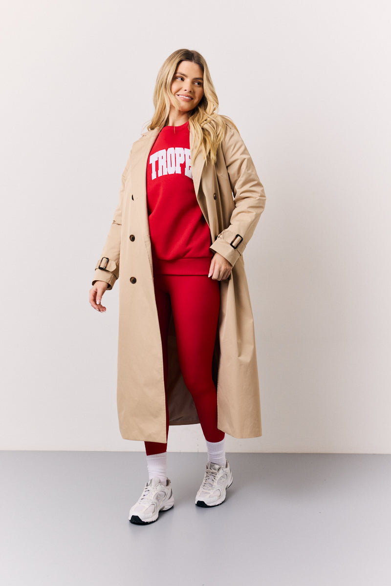 Red High Waisted Sculpt and Control Leggings
