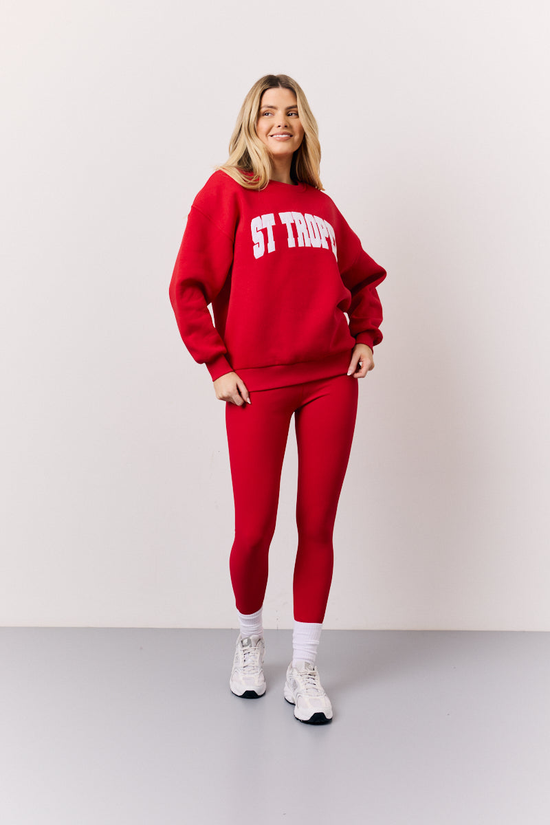 Red High Waisted Sculpt and Control Leggings