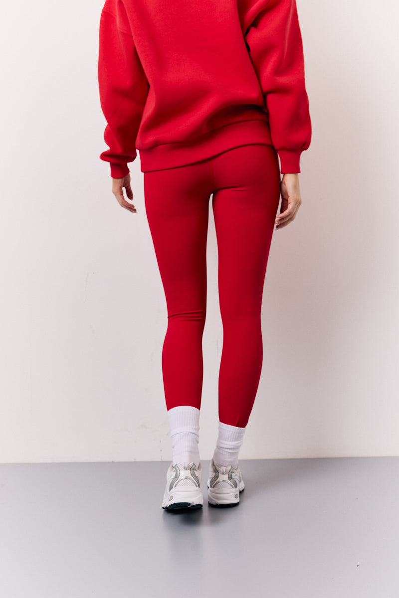 Red High Waisted Sculpt and Control Leggings