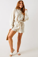 Linen Look Tie Waist Shorts