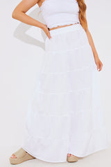 Tiered Linen Look Maxi Co-Ord Skirt